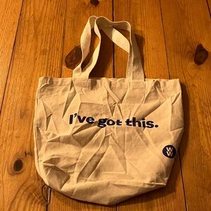 Weight Watchers Cream Tote with Blue Print